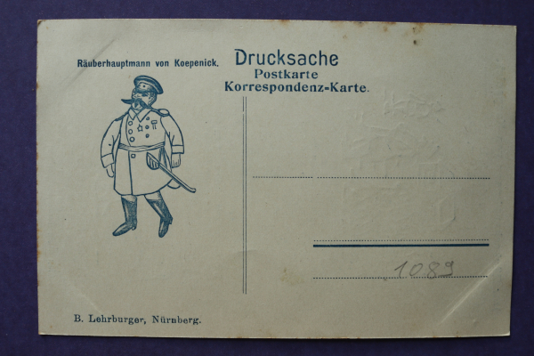 Postcard PC Berlin 1906-1910 Hauptman from Koepenick